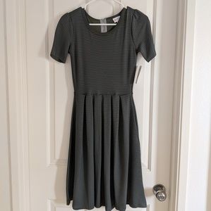 Lularoe Olive and Navy Amelia Dress